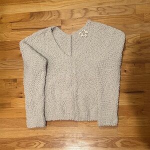 Hippie Rose Textured Cream Sweater